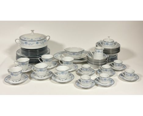 A Noritake Blue Hill pattern part dinner service comprising, six coffee cups, (h-8cm) six saucers, six espresso cups, six sau