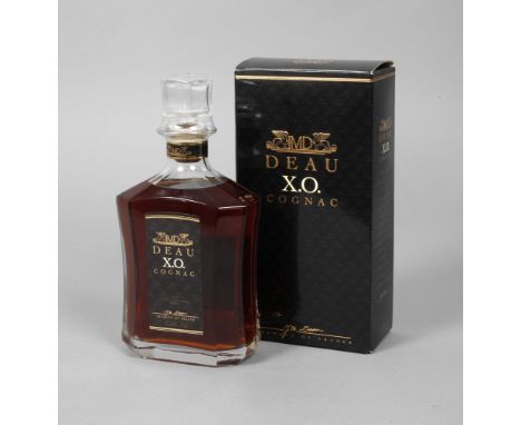 Flasche Cognacneuzeitlich, JMD DEAU X.O. Cognac, Füllmenge 0,75 l, original verschlossen im Karton.