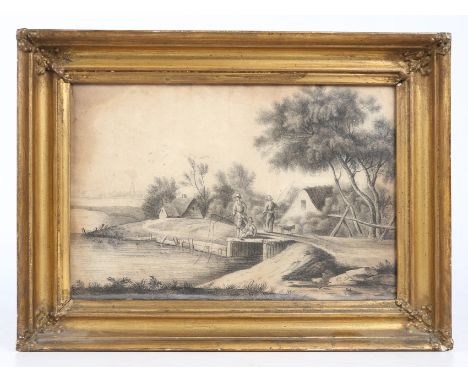 pencil sketch on paper, unsigned, housed within a gilt and glazed frame 34cm by 25cm including frame.