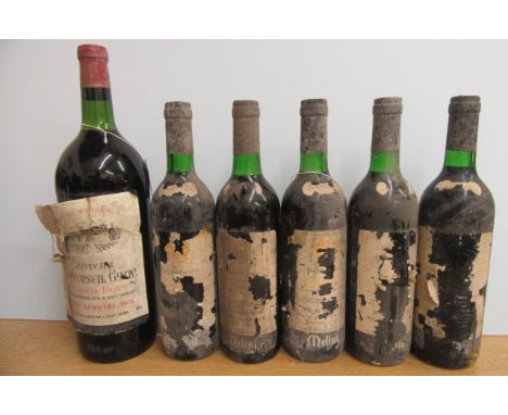 1 magnum 1978 Chateau Monconseil Gazin, 1res Cotes de Blaye, together with 5 bottles of vintage Italian Melini Pontasseive (6