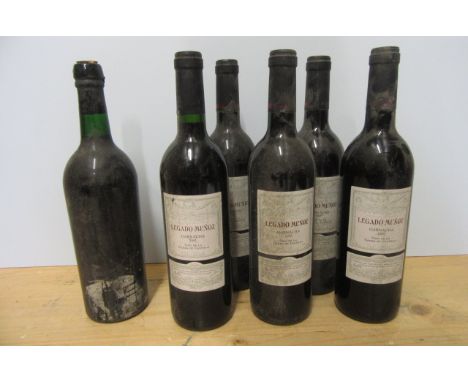 5 bottles of 2001 Legado Munoz, Garnacha, together with a bottle of vintage Port, missing label (Est. plus 21% premium inc. V