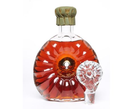 1 bottle Remy Martin Cognac in decorated Centaure Baccarat Cristal Decanter and two stoppers, No.8576, in serpentine fronted 