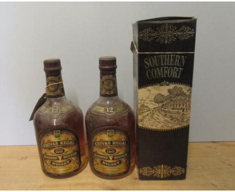 2 bottles Chivas Regal 12 year old blended Scotch Whisky, together with 1 boxed bottle Southern Comfort (3) (Est. plus 21% pr