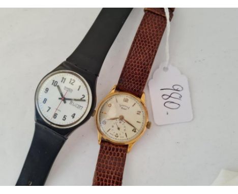 A gents SERVICES wrist watch with seconds dial &amp; SWATCH QUARTZ wrist watch 