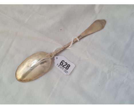 A Queen Anne dog nosed table spoon with rat tailed bowl London 1706 