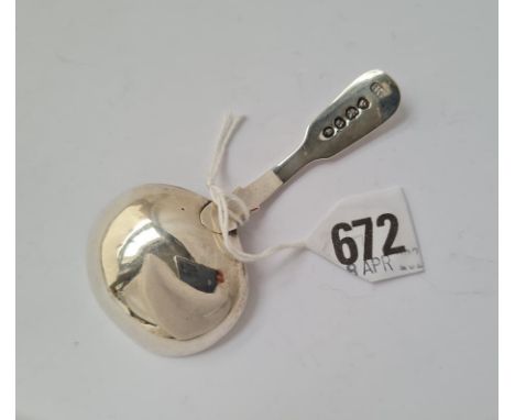 A William IV fiddle pattern caddy spoon London 1837 by CB