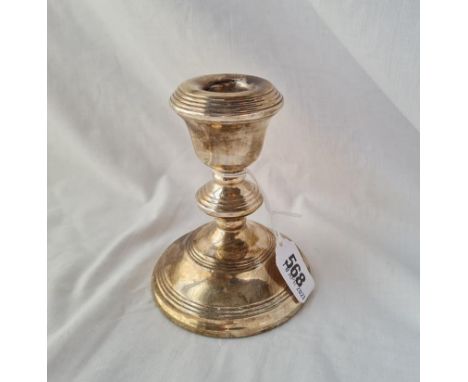 A candle stick with reeded rims 4 1/2 inches high B'ham 1972 