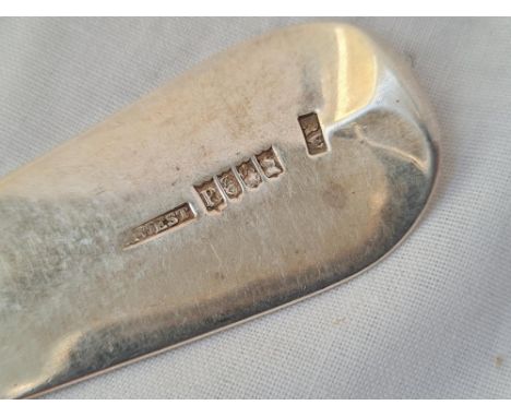 A Georgian fiddle pattern table spoon Dublin 1813 by RW 75 gms 
