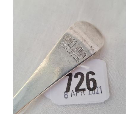 A early George III Hanoverian pattern table spoon with crest London 1761 