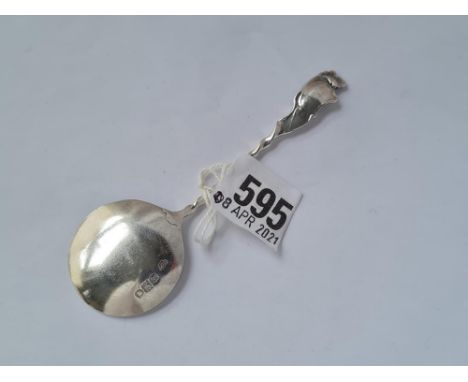A caddy spoon with twist and scroll handle London 1901 by Hutton's 