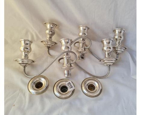 A pair of candelabra with 3 light branches
