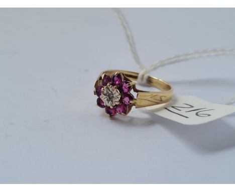A ruby ring in 9ct - size M - 2gms
