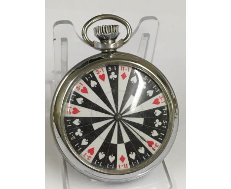 A vintage gaming pocket watch (when wound the mechanical arm spins round landing randomly on a different marker each time