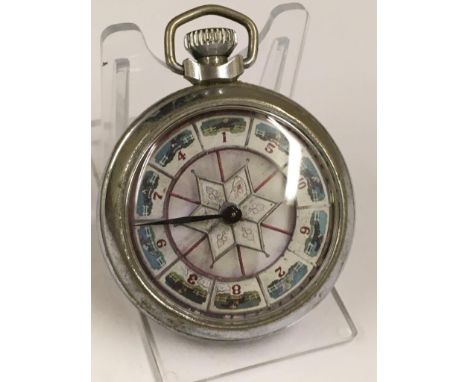 A vintage gaming pocket watch (when wound the mechanical arm spins round landing randomly on a different marker each time