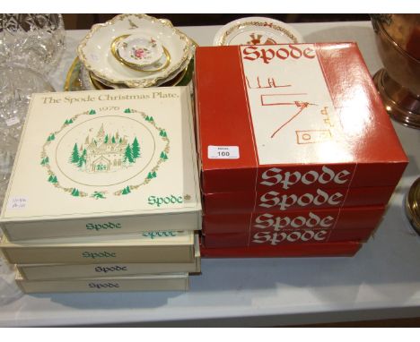 A collection of seventeen Spode Christmas year plates, 1970's, some duplicates and other ceramics.