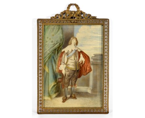 BRITISH SCHOOL (LATE 19TH CENTURY)  Miniature Portrait of William Cavendish, Duke of Newcastle, standing full length,  waterc