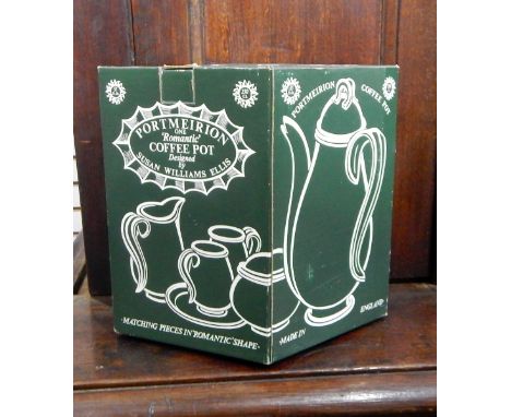 Portmeirion 'Botanic Garden' rolling pin, cups, saucers, sugar bowl and a boxed coffee pot (1 box) 