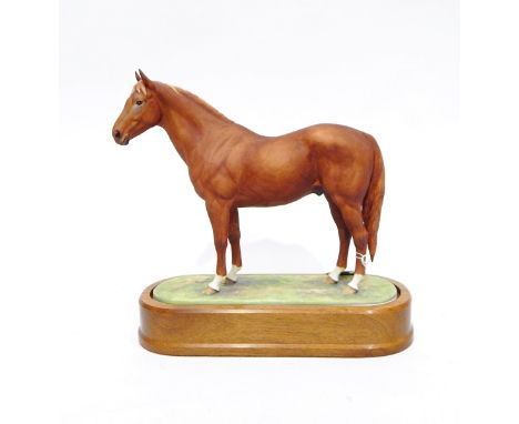 Royal Worcester tinted bisque model of Hyperion, by Doris Lindner, on wooden plinth, 25cm high 