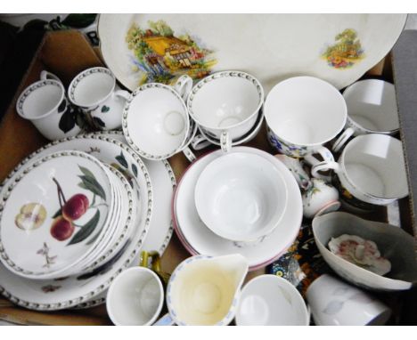 Assorted ceramics including Queen's 'Hooker's Fruit', Midwinter jug, Elizabethan Mrs Rabbit children's bowl, a large ceramic 