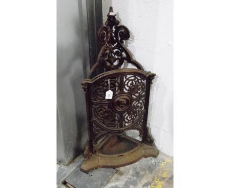 Cast iron quadrant-shaped stick umbrella stand 