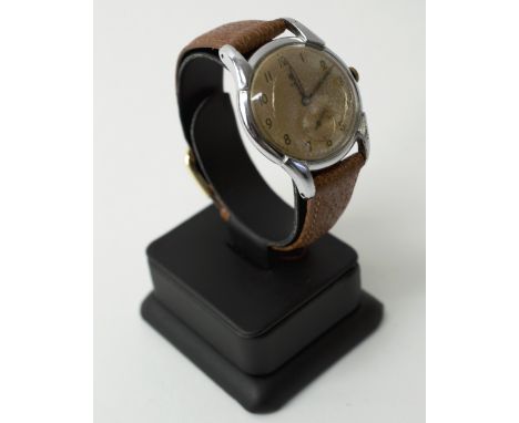 TUDOR GENTLEMAN'S WATCH, Swiss, steel cased with arabic numerals and manual movment, marked '639555 803'. (with faults, dislo