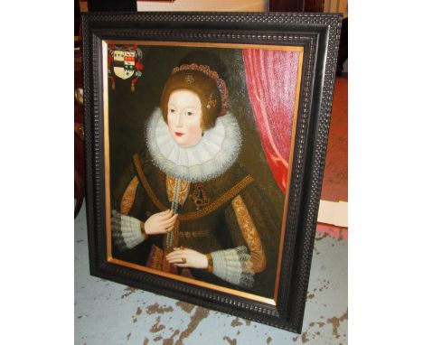 16TH CENTURY MANNER, 'Portrait of a lady' oil on canvas, 75cm x 60cm, framed.