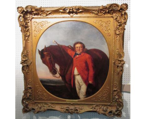 WILLIAM JOB COLLINS RA (1818-1884), 'Portrait of a gentleman with horse' reputedly a self portrait of William Hob Collins, oi