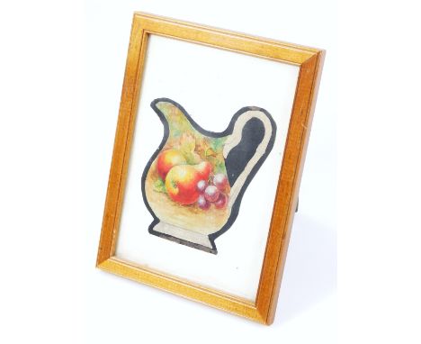 Richard Sebright (1868-1951). Still life, wild grapes, pears and apples, watercolour, attributed verso. 16cm x 12cm. Richard 