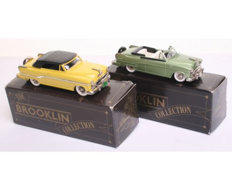 Two Brooklin Models,1/43 scale cast metal, BRK.30  (1954)Dodge Royal 500 Convertible,  yellow body and BRK.30a  (1954) Dodge 