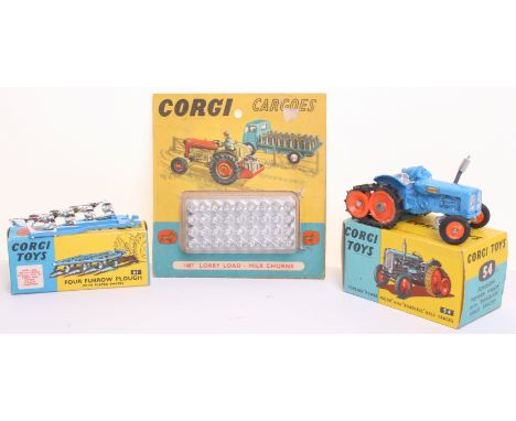 Corgi Toys 54 Fordson Power Major Tractor with Roadless Half tracks, blue body, orange plastic hubs, black tyres/rear tracks,