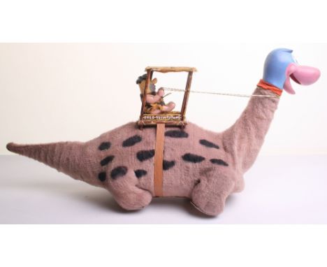 Marx Toys (Japan) The Flinstones ‘Dino The Dinosaur & Fred’ battery operated tinplate body, with fabric fur, ‘Dino & Fred hea