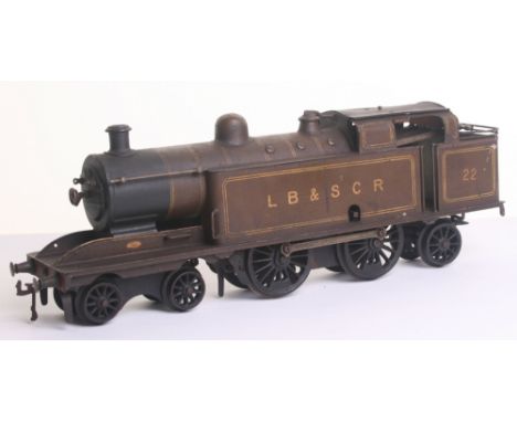 Bing gauge I c/w 4-4-2 LB & SCR engine No.22 Percurser tank locomotive, circa 1910, nicely detailed some staining and scratch