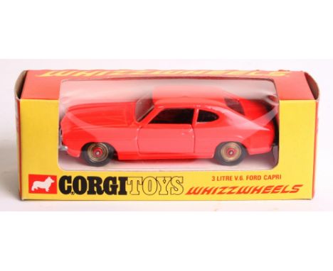 Corgi Toys 311 3 Litre V6 Ford Capri, fluorescent orange, black interior, gold red spot Whizzwheels, in near mint condition, 