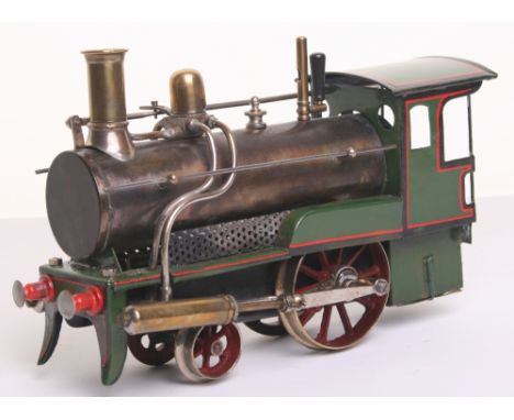 * Gauge I live steam 2-2-0 locomotive, probably Marklin circa 1890, cab with water glass and lever, copper boiler with brass 