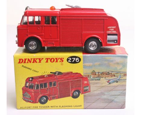 Dinky Toys 276 Airport  Fire Tender with Flashing Light, red body, spun wheel hubs, grey foam gun, ‘Airport Fire Control’ dec