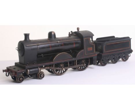 Bing gauge I live steam 4-4-0 LNER engine No.1902 locomotive and tender, circa 1910, with spirit burner, twin cylinders, cab 