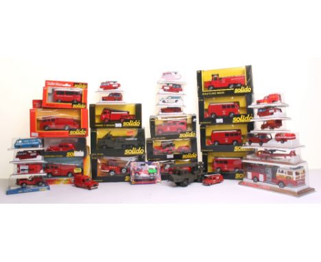 Solido & Majorette (France) Fire Emergency Appliances, Solido 32 A Citroen 15CV,  42 Renault Pompiers  Van (unboxed)255 Berli