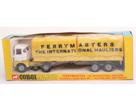 Corgi Major Toys 1147 Ferrymasters  Scammell Handyman Mk.3 Tractor unit & Trailer, body, cast wheels, in near mint condition,