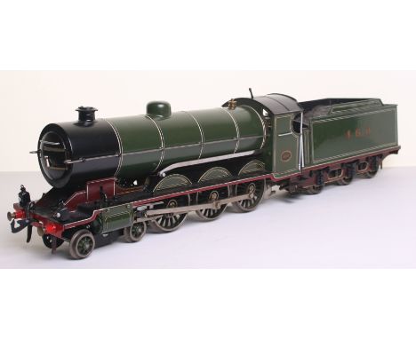 * Bing for Bassett-Lowke gauge II live steam 4-6-0 Express locomotive 460 and tender, circa 1927, cab with water glass, whist