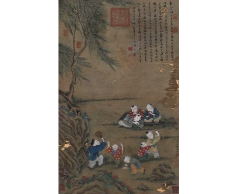 A Chinese Scroll Painting By Jin Tingbiao Qing Dynasty Dimensions: 32 1/4 x 20 3/8 inches (82cm x 52cm)