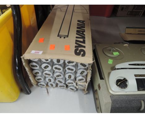A selection of new old stock light bulbs tube fitments60cm long