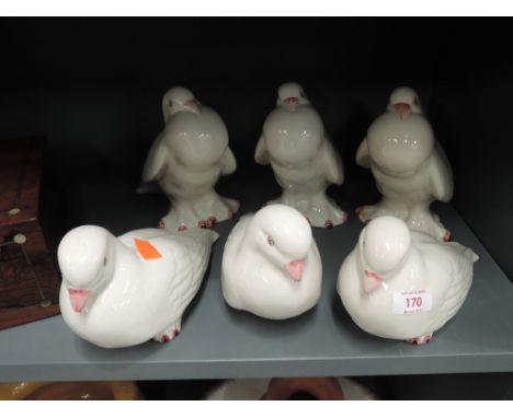A selection of vintage dove figures and animal studies by Casa Pupo