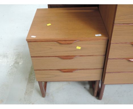 A sets of vintage 1970's chest of three drawers labelled Europa