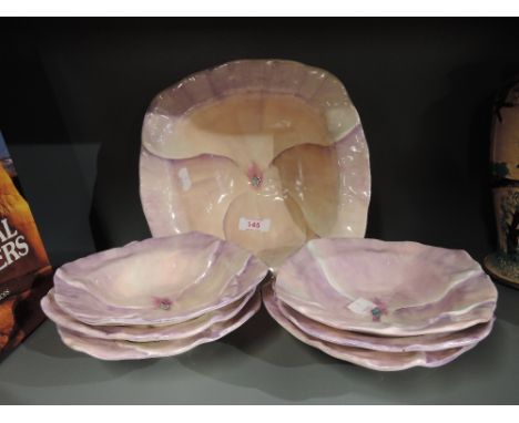 A selection of vintage cabinet display plates by Burslem Floretta hand painted James Phillips