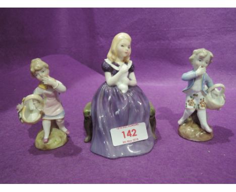 A selection of vintage ceramic figures and figurines including royal Doulton Affection