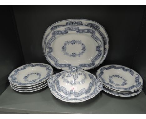 A vintage Minton Newstone part dinner service in the Wreath Ribbon pattern