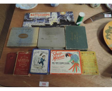 A selection of vintage card games and playing cards