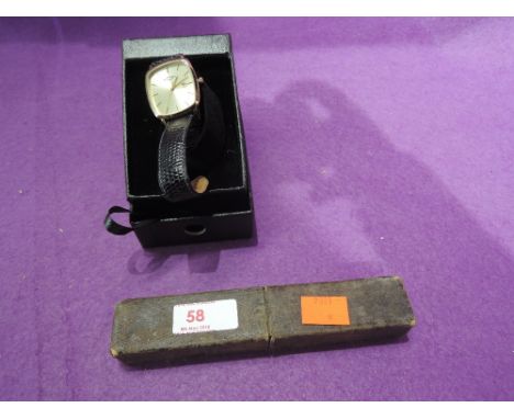 A vintage gentlemans wrist watch by Rotary and set of two cut throat razorsGreat condition, no chips. King William razor