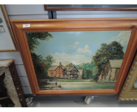 A vintage print in modern pine frame