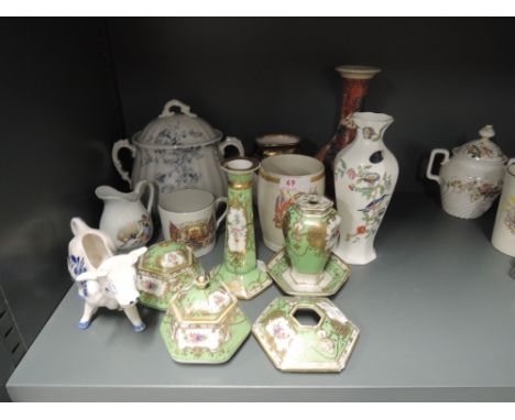 A selection of vintage including Noritake dressing table items